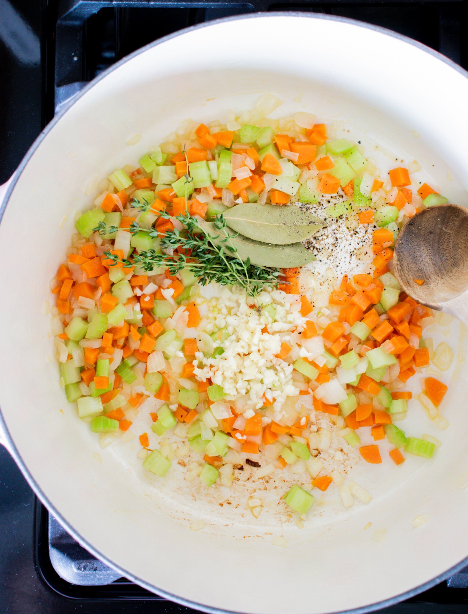 Easy Vegetable Bean Soup Recipe in a dutch oven