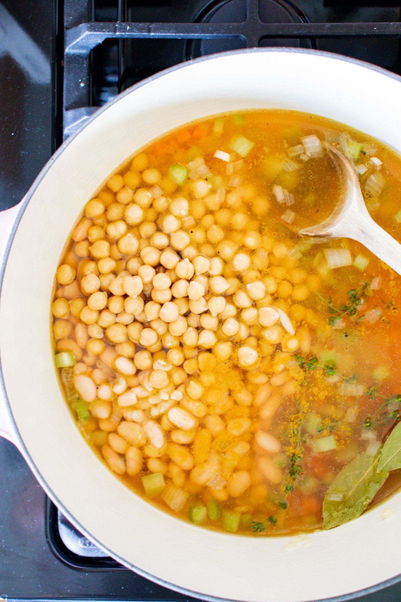 Easy Vegetable Bean Soup Recipe with herbs