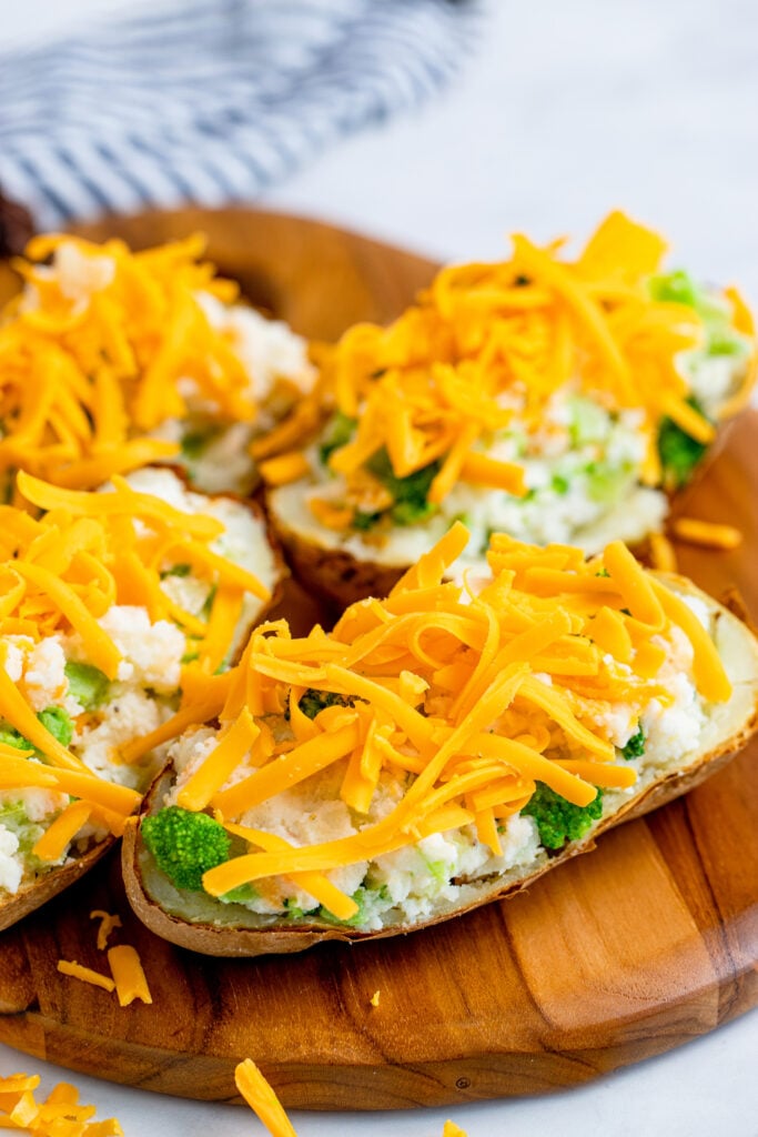 Air Fryer Twice Baked Potato with cheese 