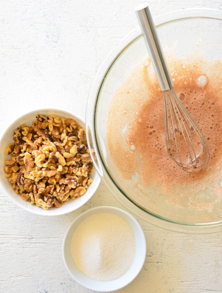 Easy Candied Walnuts whisk