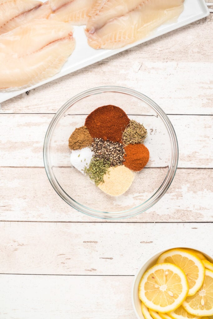 Easy Blackened Fish spices 