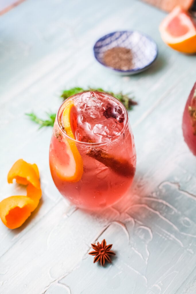 Cranberry Wine Spritzer in glass