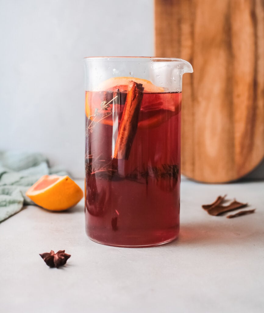 Cranberry Wine Spritzer in a pitcher 