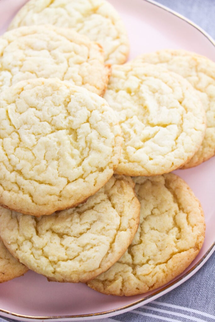 Easy Cake Mix Sugar Cookies on plate