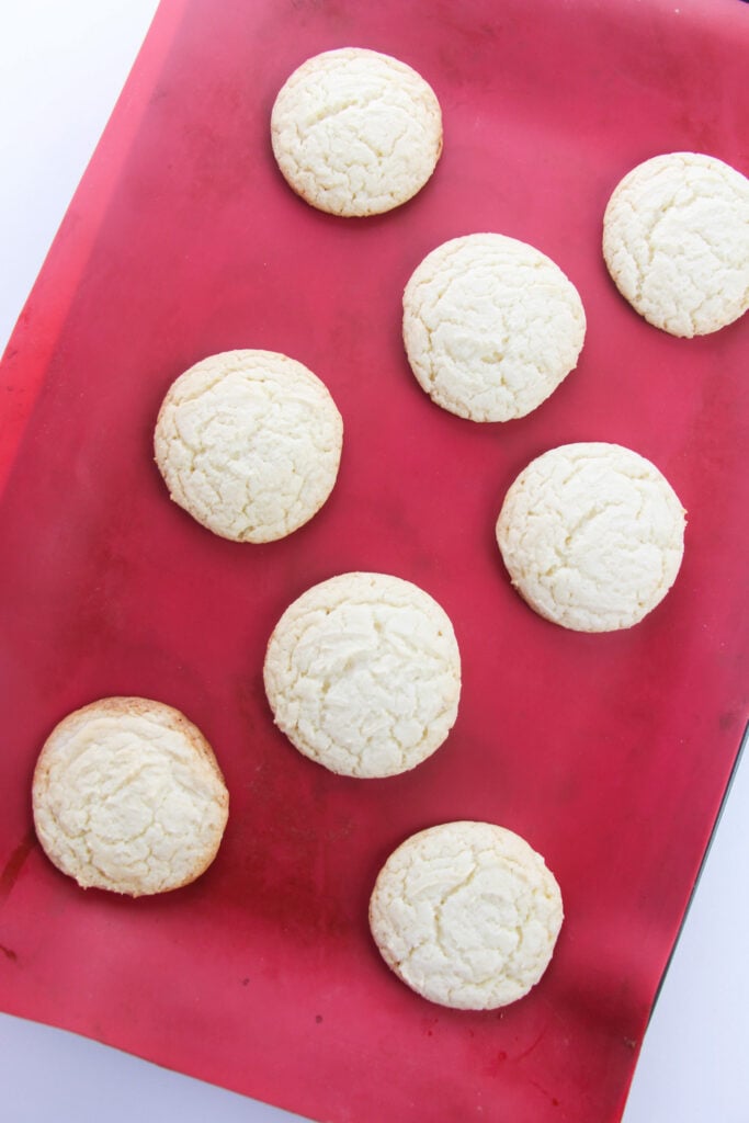 Easy Cake Mix Sugar Cookies on mat 