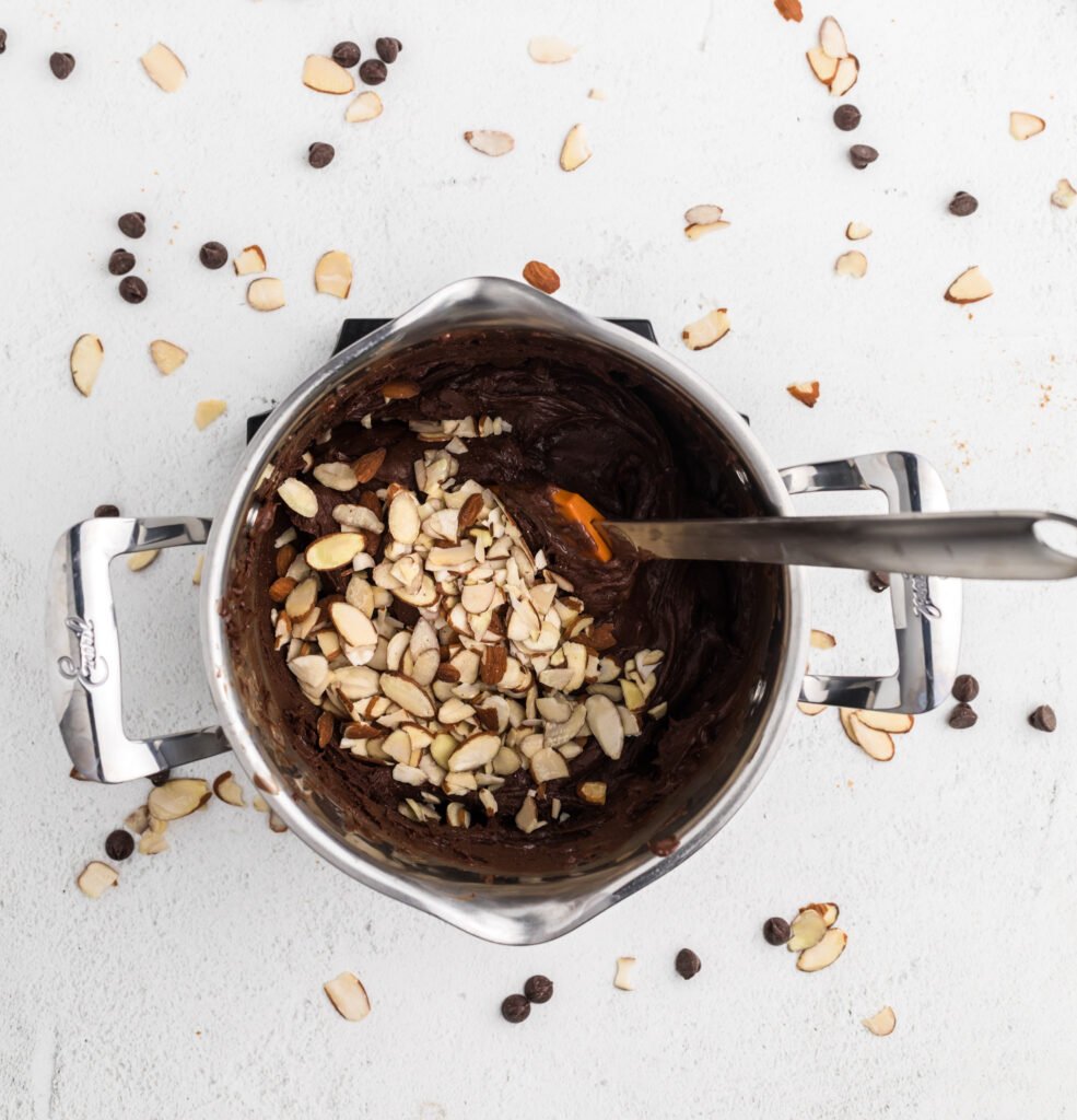Easy Chocolate Fudge stirring chocolate 