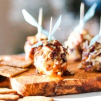 Honey Goat Cheese Balls with toothpicks