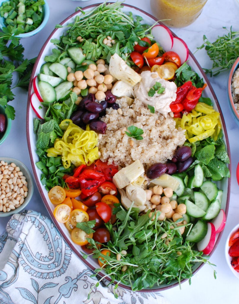 Greek Quinoa Bowl Recipe with bowl 