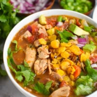 Green Chili Chicken Soup with green onion
