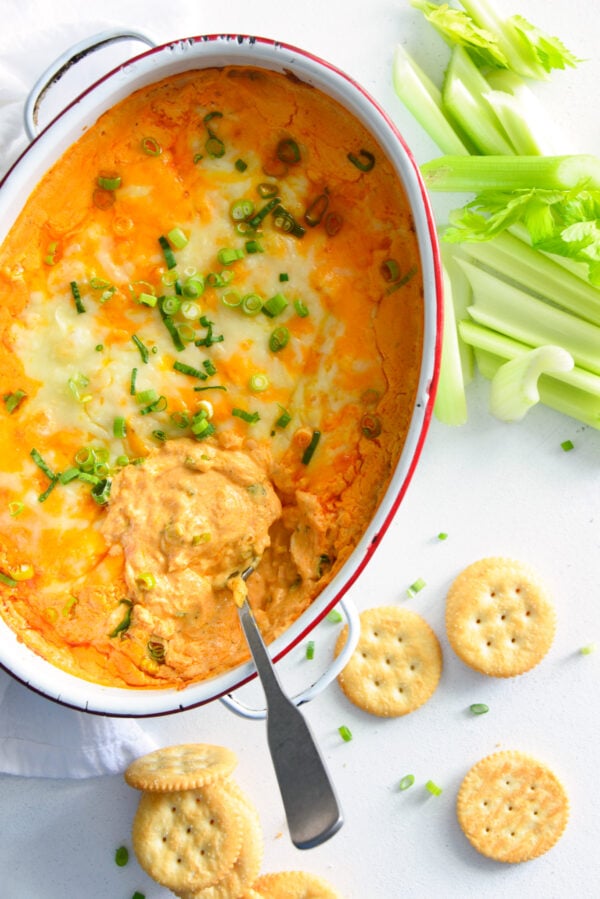 How to Make Buffalo Chicken Dip with celery