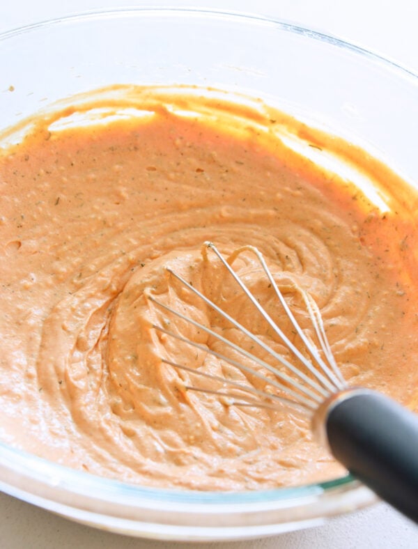 How to Make Buffalo Chicken Dip with whisk 