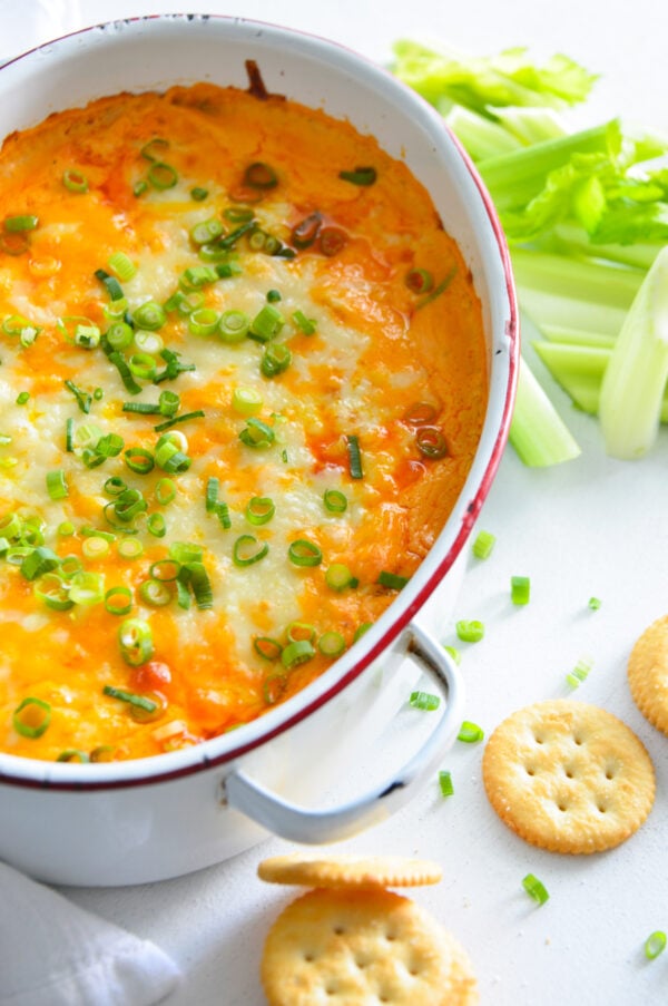 How to Make Buffalo Chicken Dip with green onions 