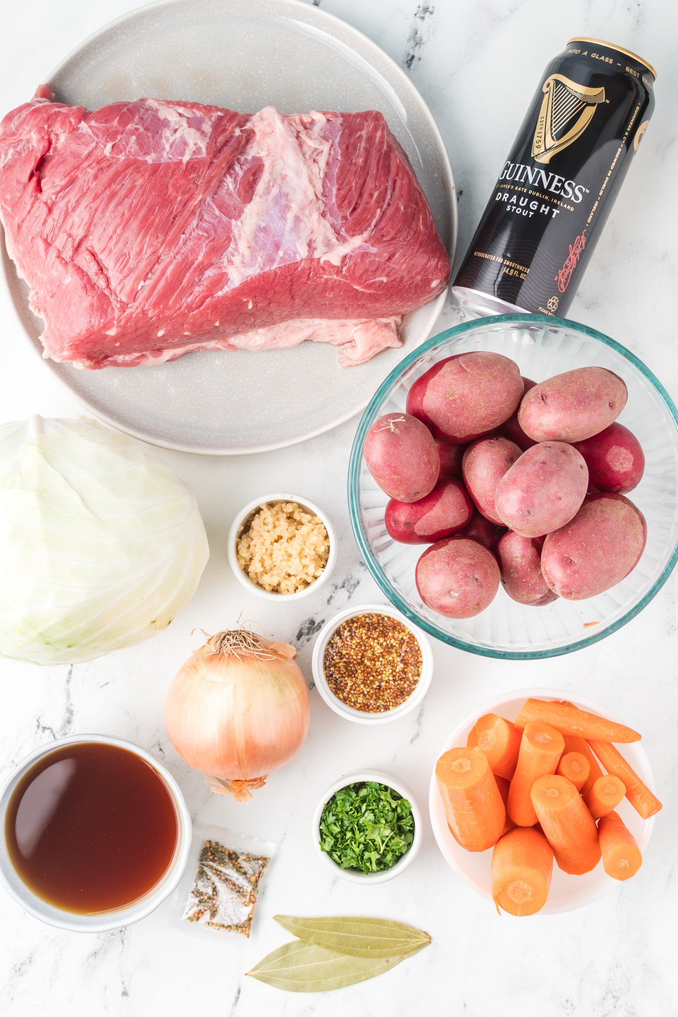 Instant Pot Corned Beef and Cabbage ingredients 