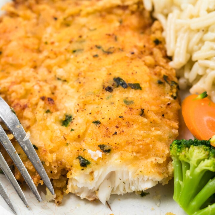 Parmesan Crusted Tilapia with fork