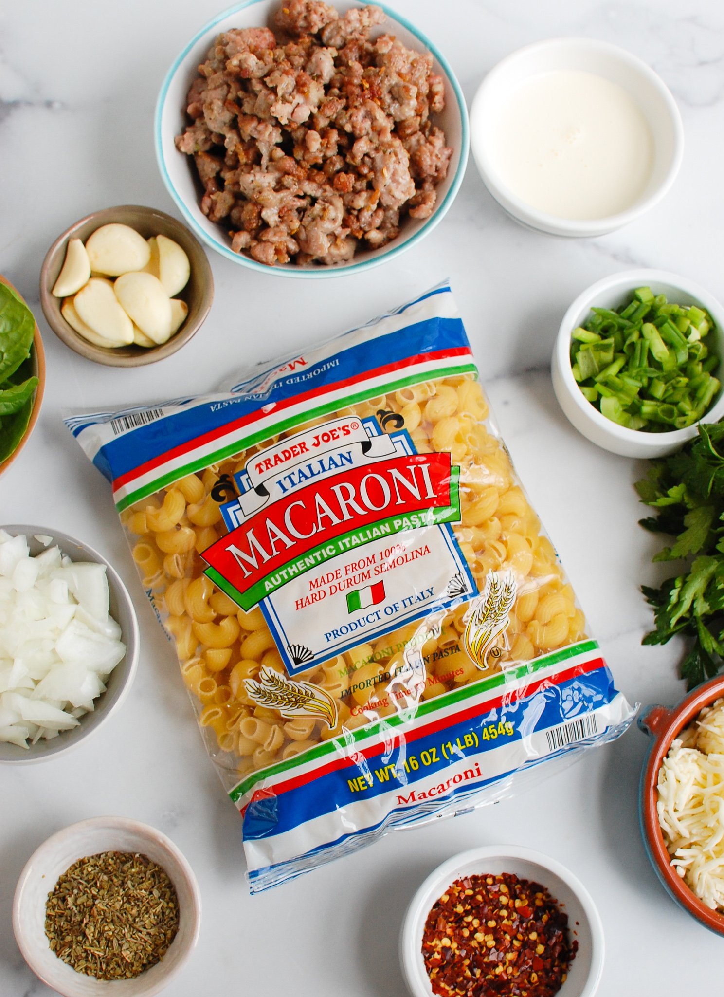 Spicy Sausage Pasta with parsley