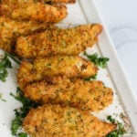 Air Fryer Chicken Tenders on white plate