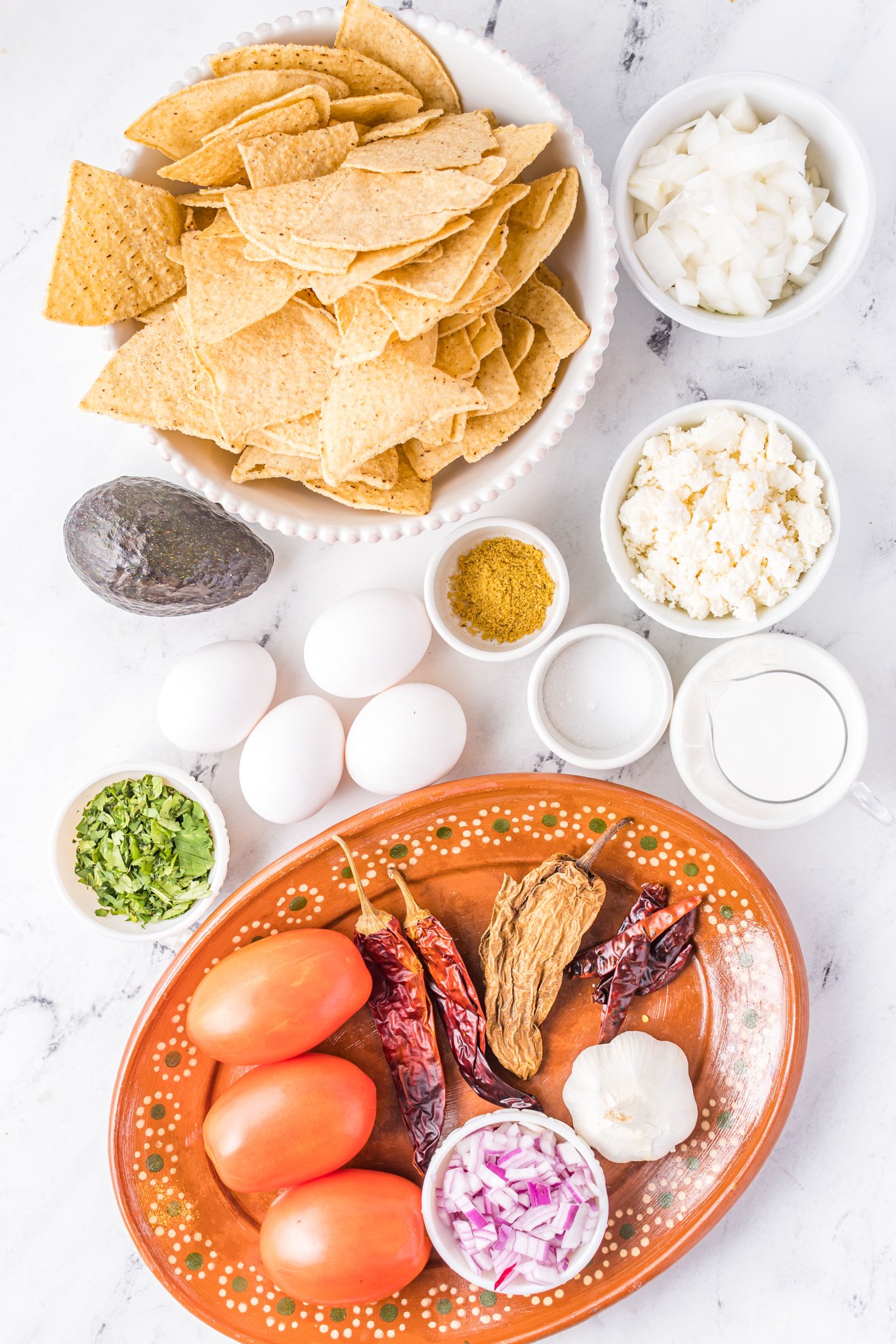 recipe ingredients on a white surface 