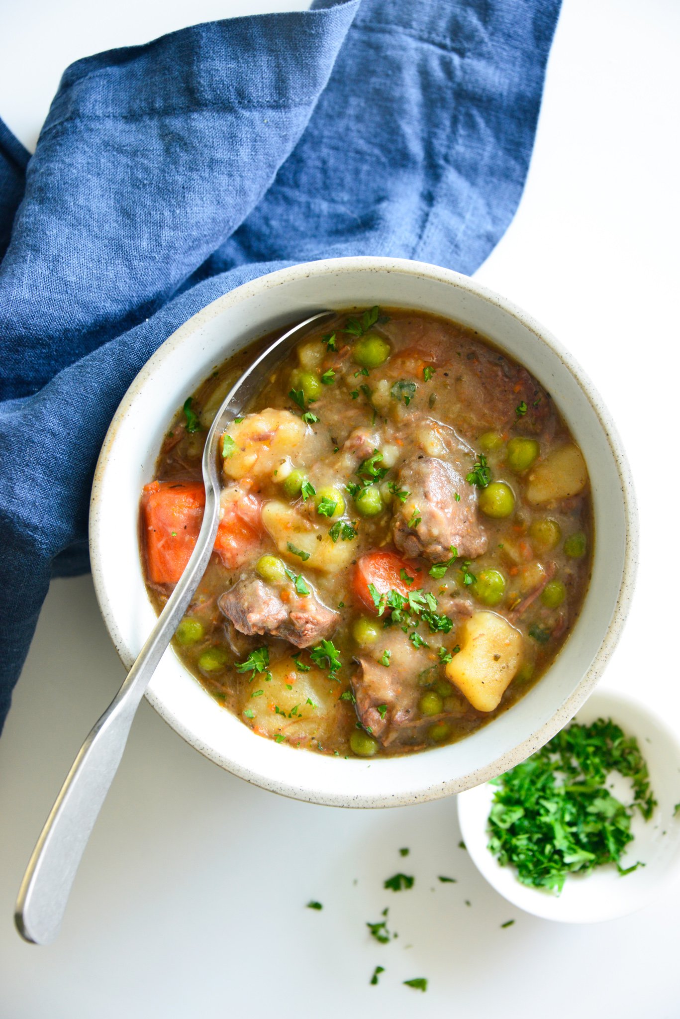 Instant Pot Beef Stew Recipe with parsley.