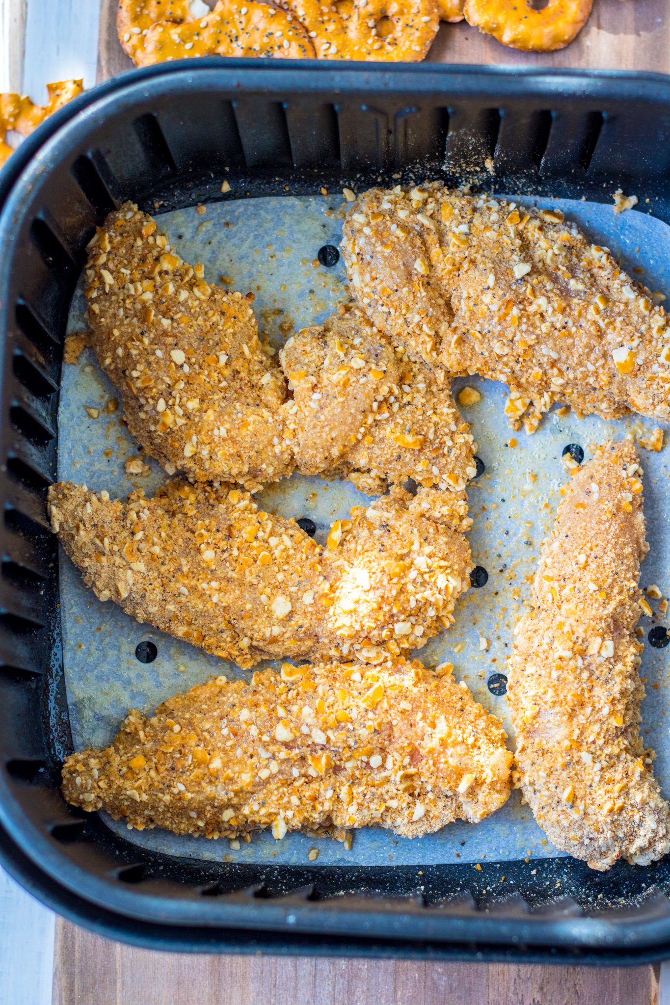 Pretzel Crusted Chicken Recipe in the air fryer.