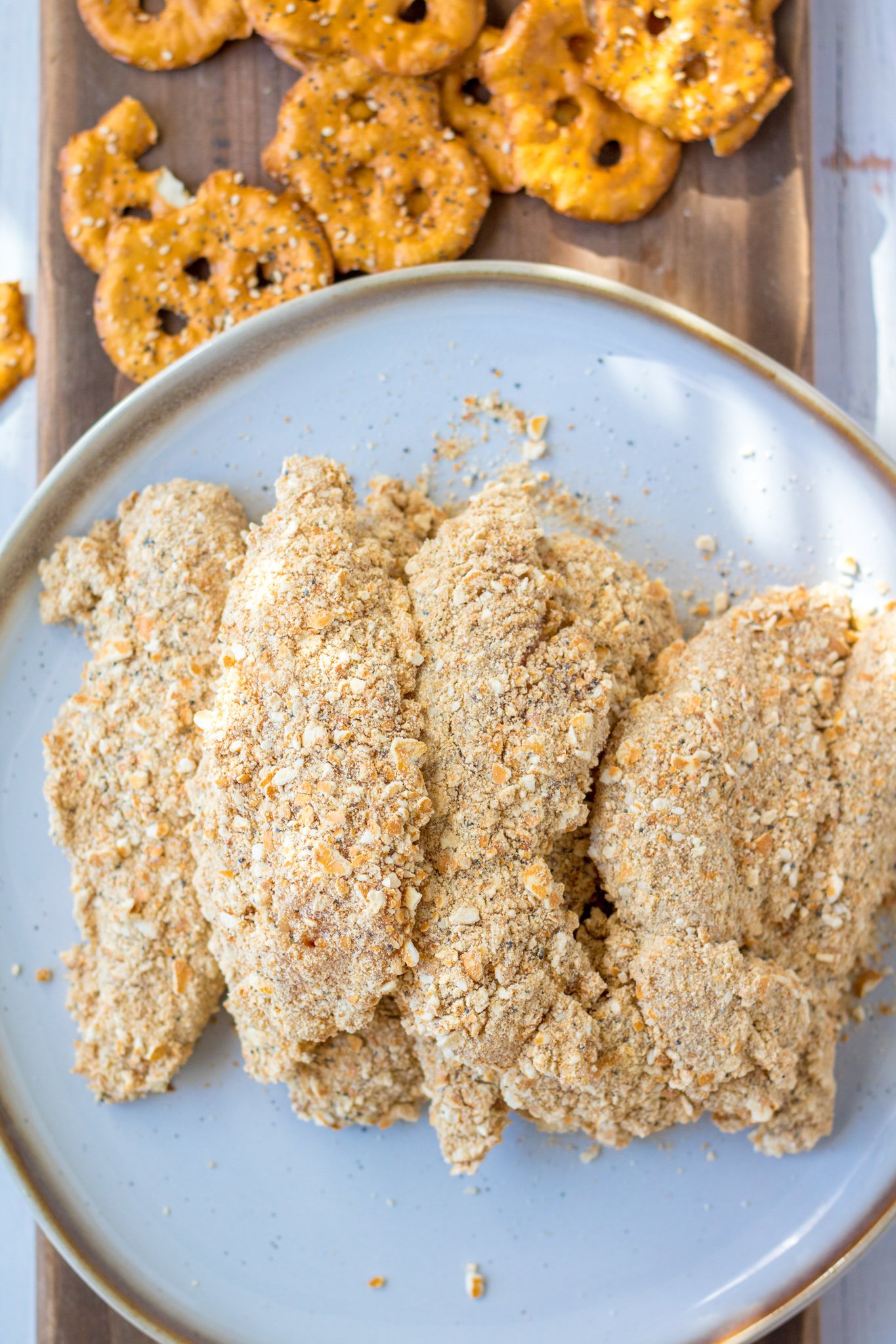 Pretzel Crusted Chicken Recipe on a plate.