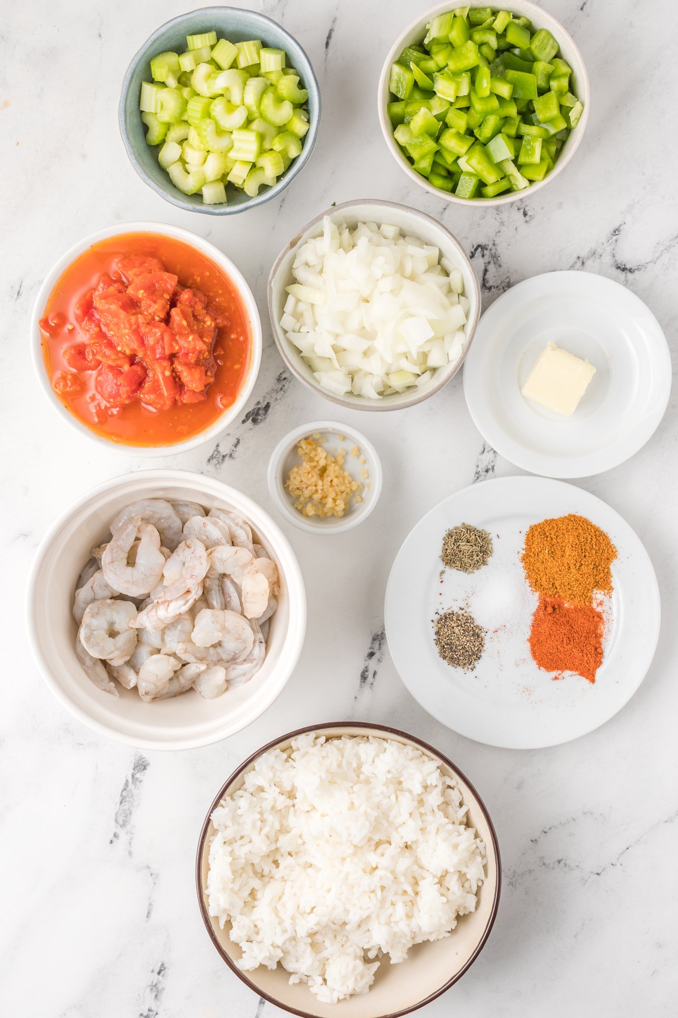 Shrimp Creole Recipe ingredients.