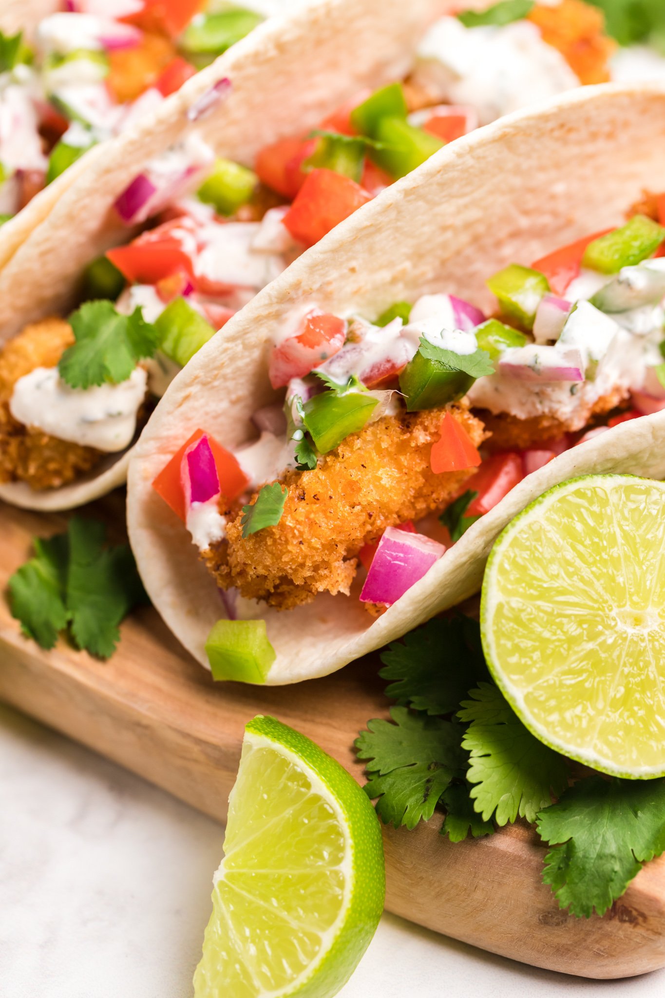 Air Fryer Tilapia in tacos. 