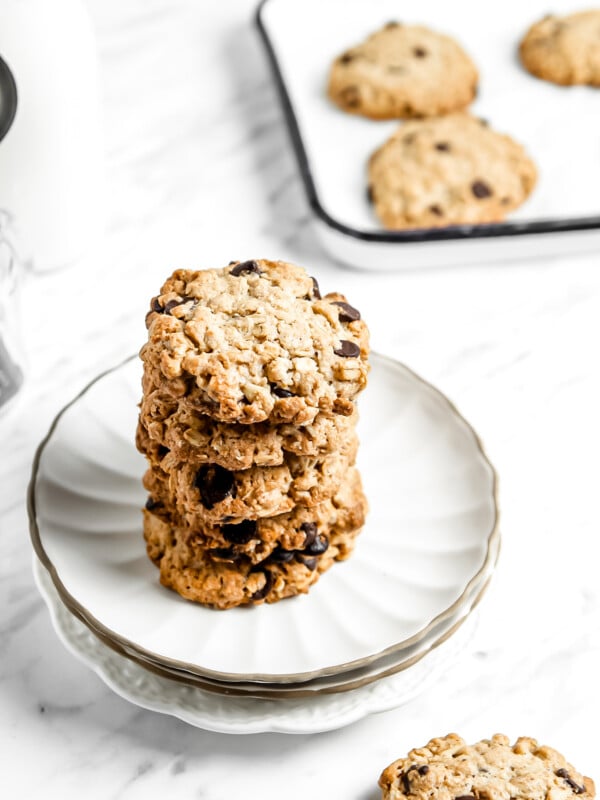 Homemade Banana Oatmeal Cookies on a plate.