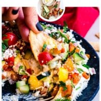 Layered Greek Dip with logo.