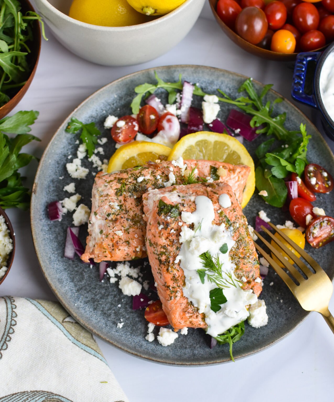 Pan Seared Greek Salmon A Cedar Spoon