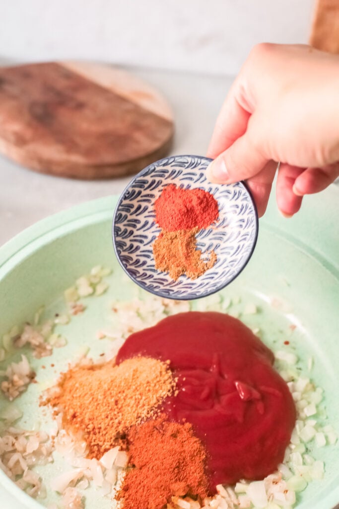 Red Lentil Curry with spices.