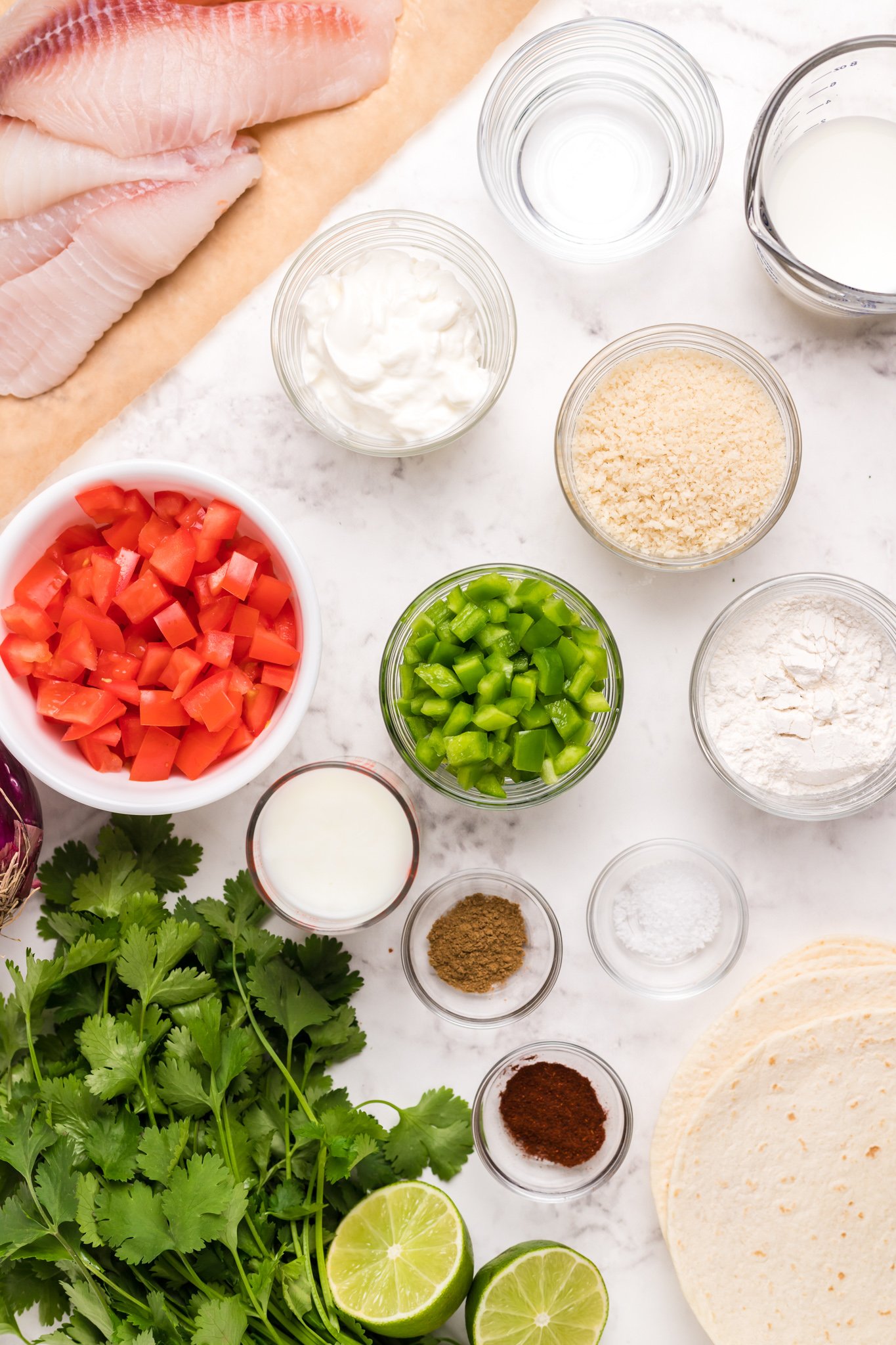 Tilapia Fish Taco Recipe ingredients.