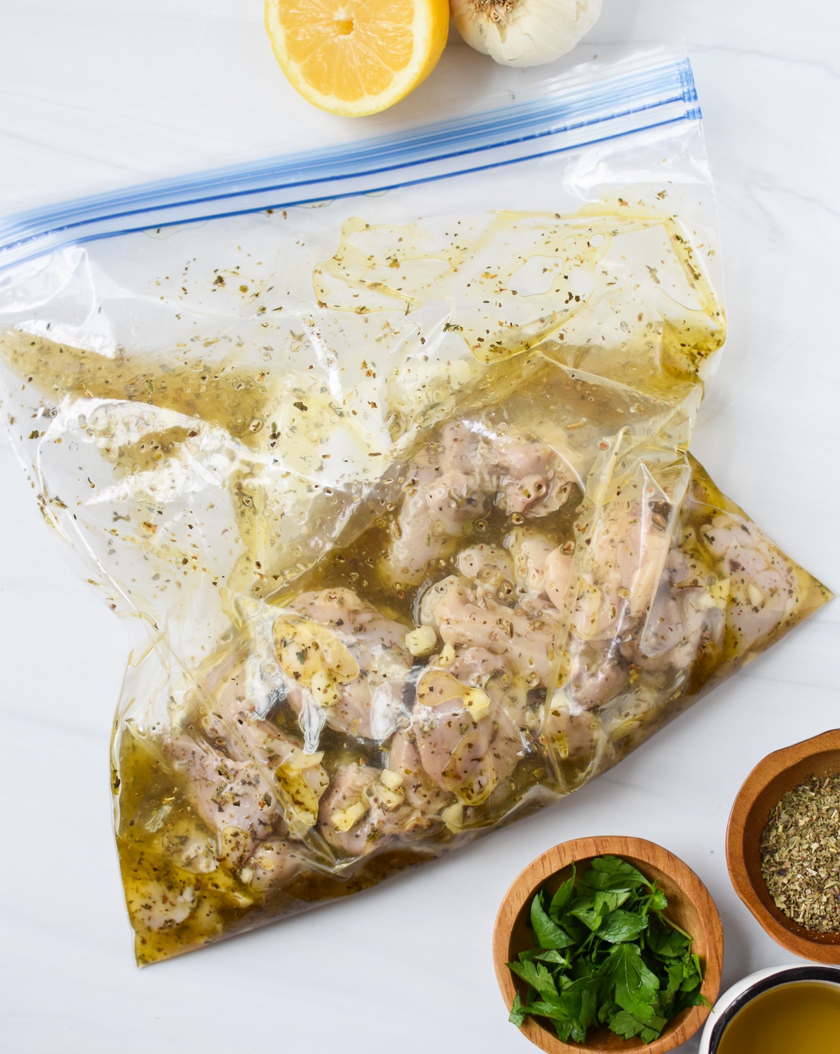 Chicken Souvlaki Recipe in bag.