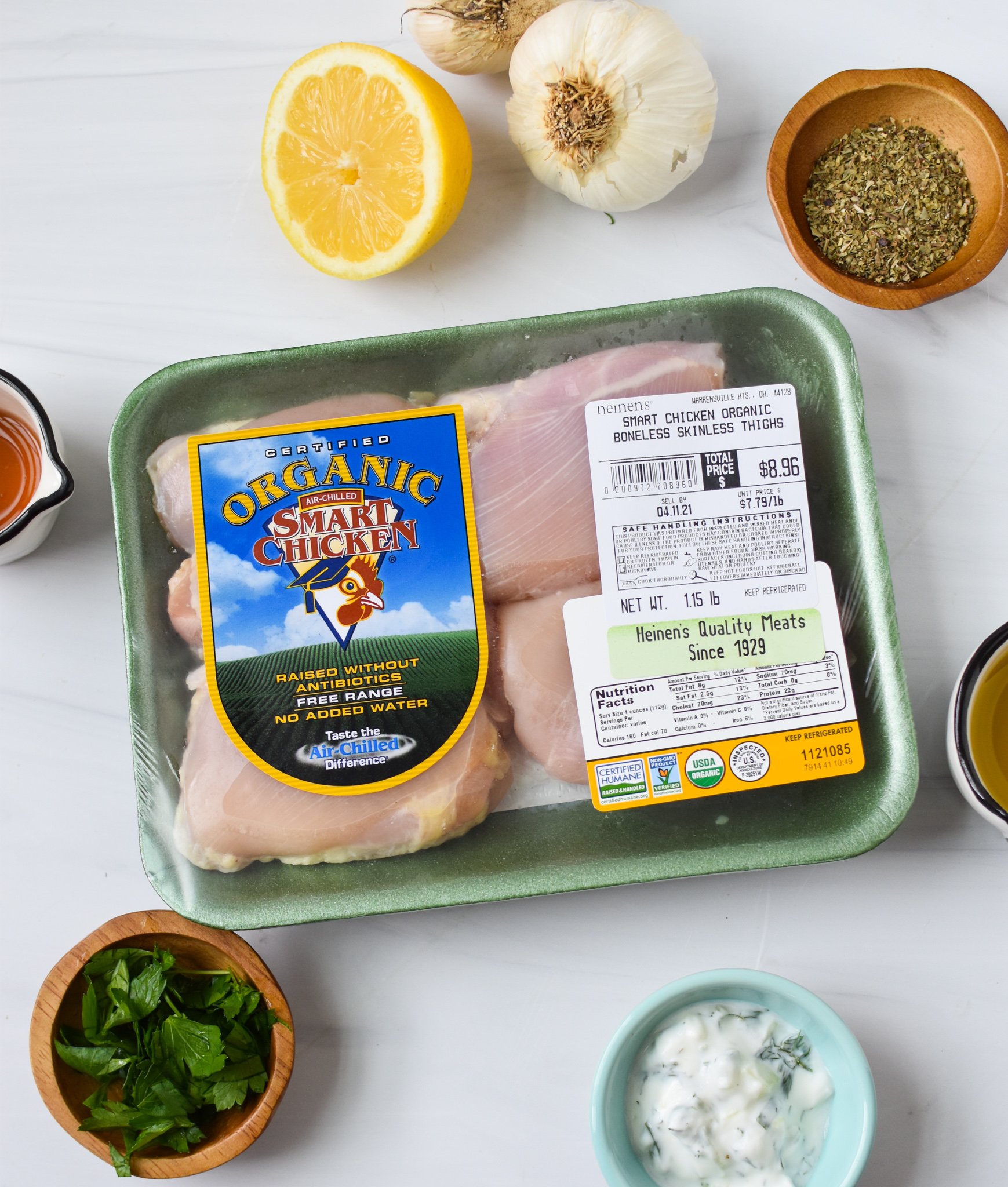 Chicken Souvlaki Recipe ingredients. 