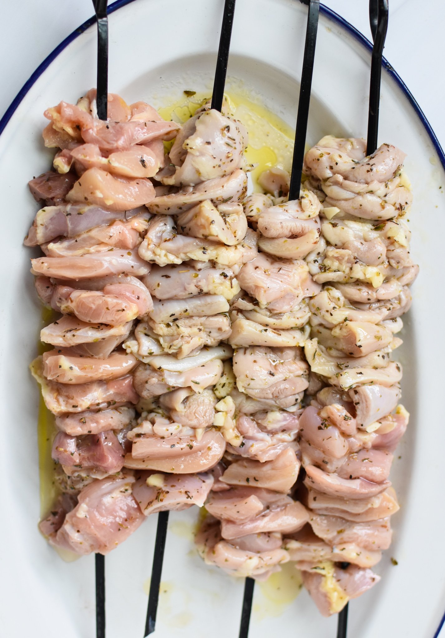 Chicken Souvlaki Recipe raw chicken.