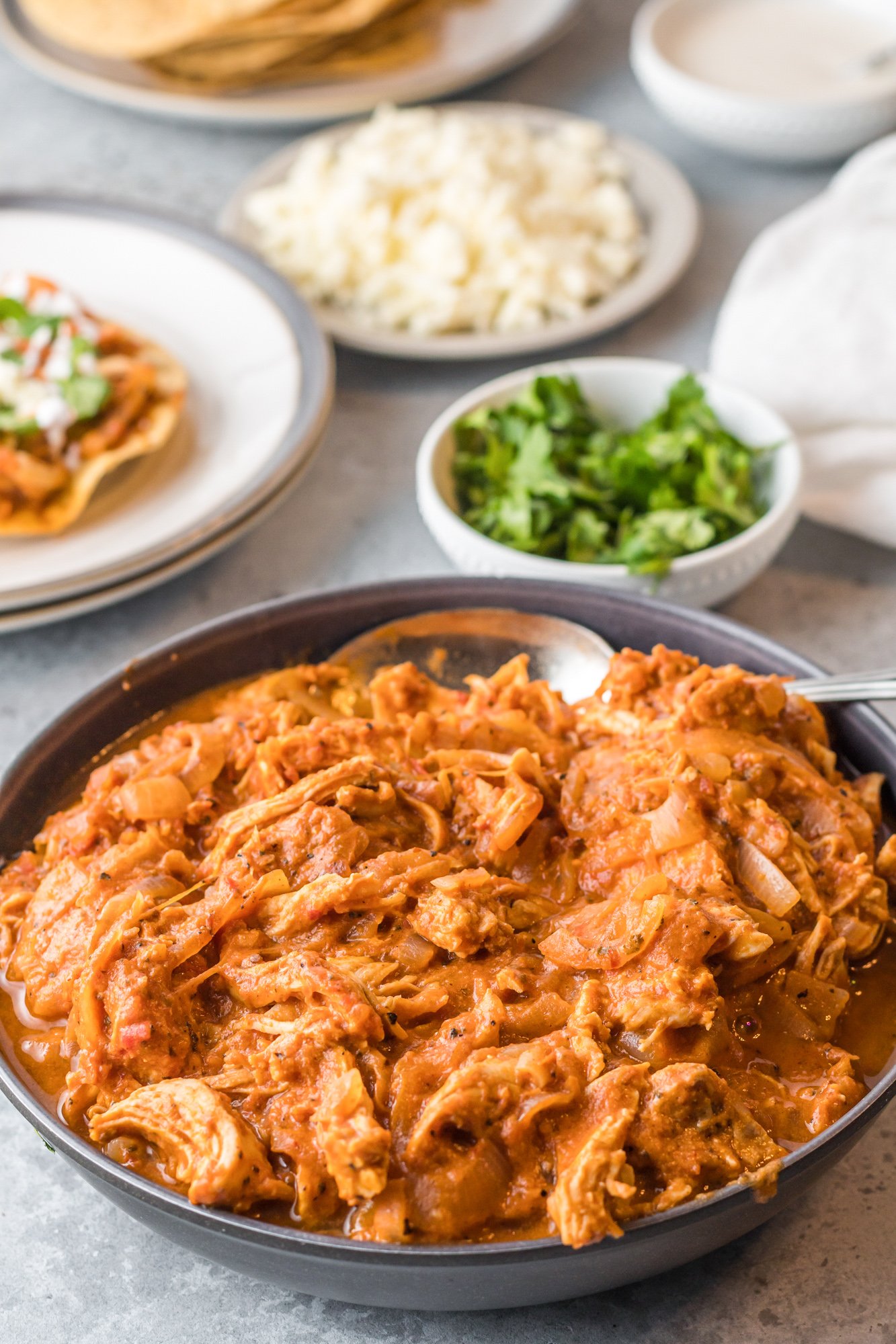 Chicken Tinga Recipe with cilantro. 