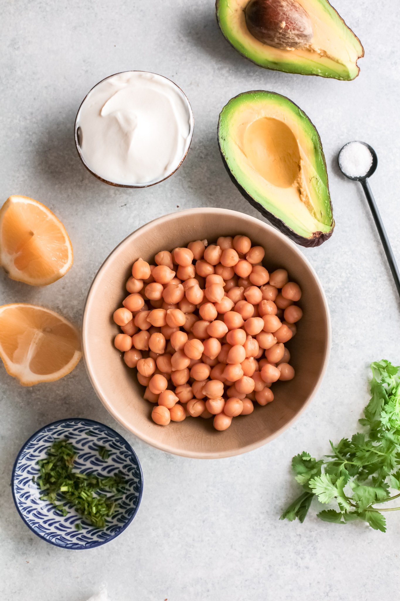 Chickpea Salad Sandwich ingredients. 