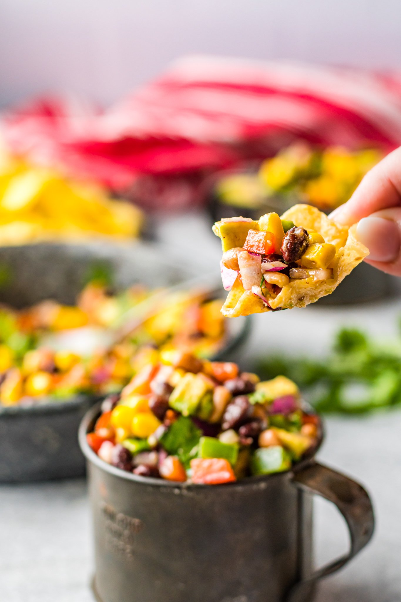 Cowboy Caviar Recipe with chips. 