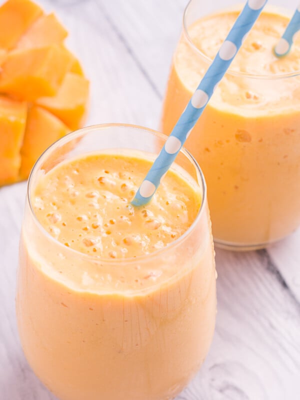Mango Lassi Recipe in cup.
