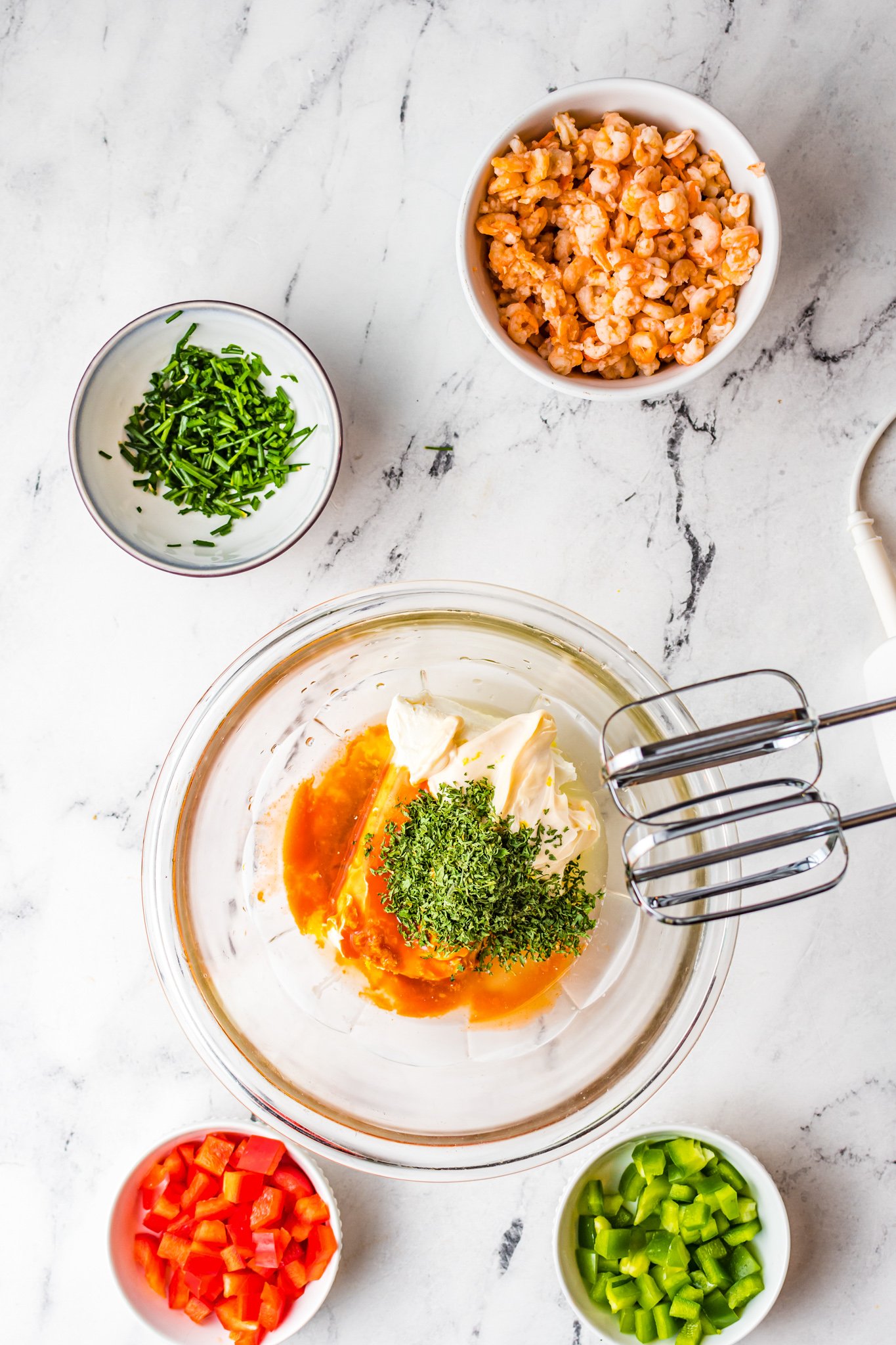 Shrimp Dip Recipe with mixer. 