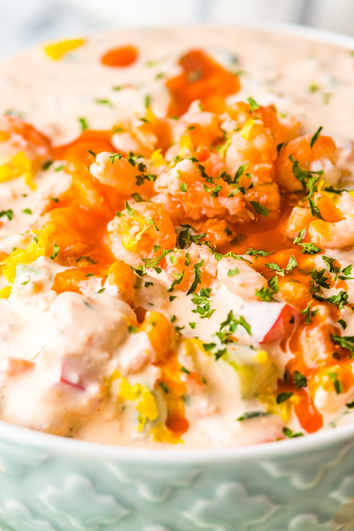 Shrimp Dip Recipe with hot sauce. 
