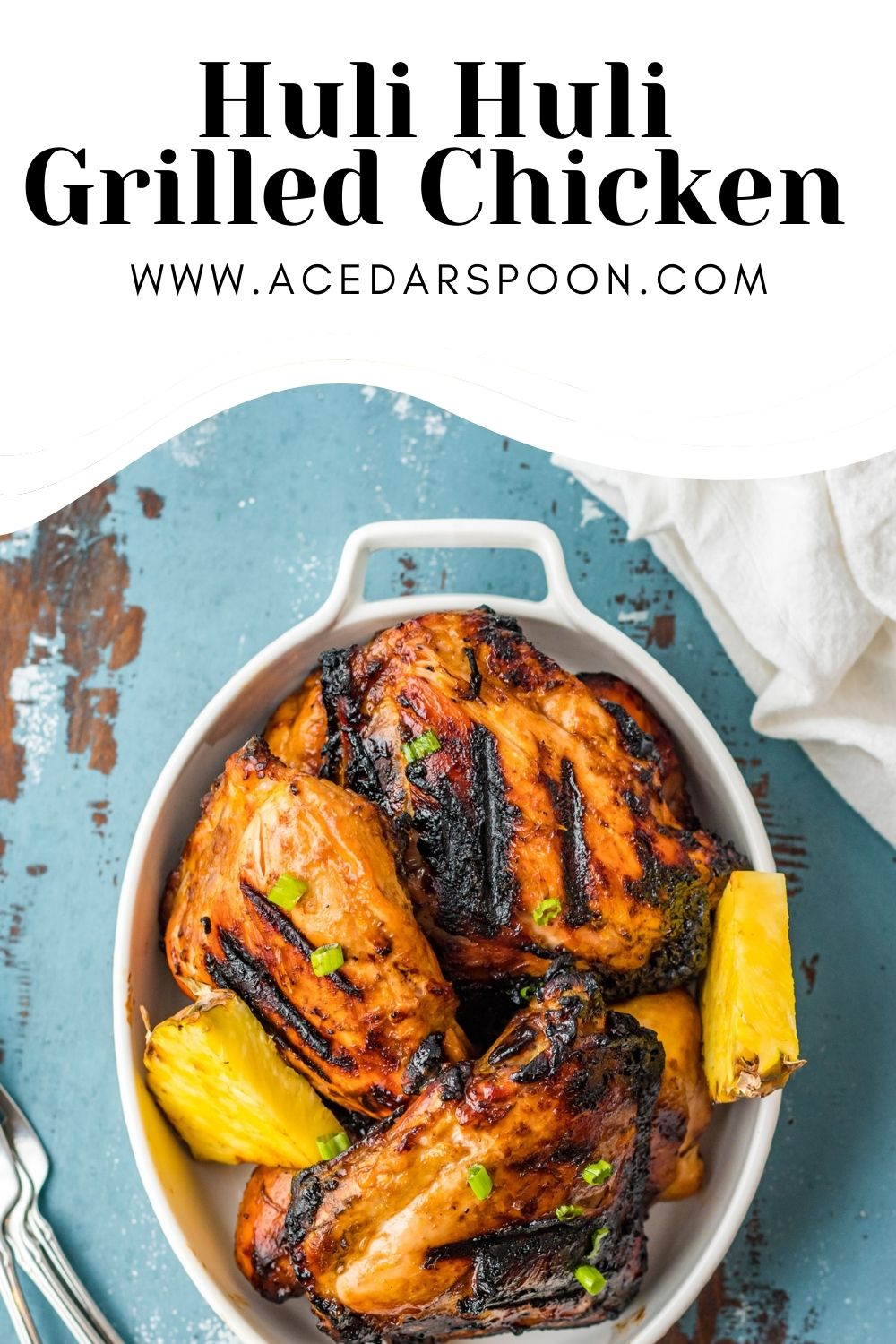 Grilled Huli Huli Chicken with logo. 