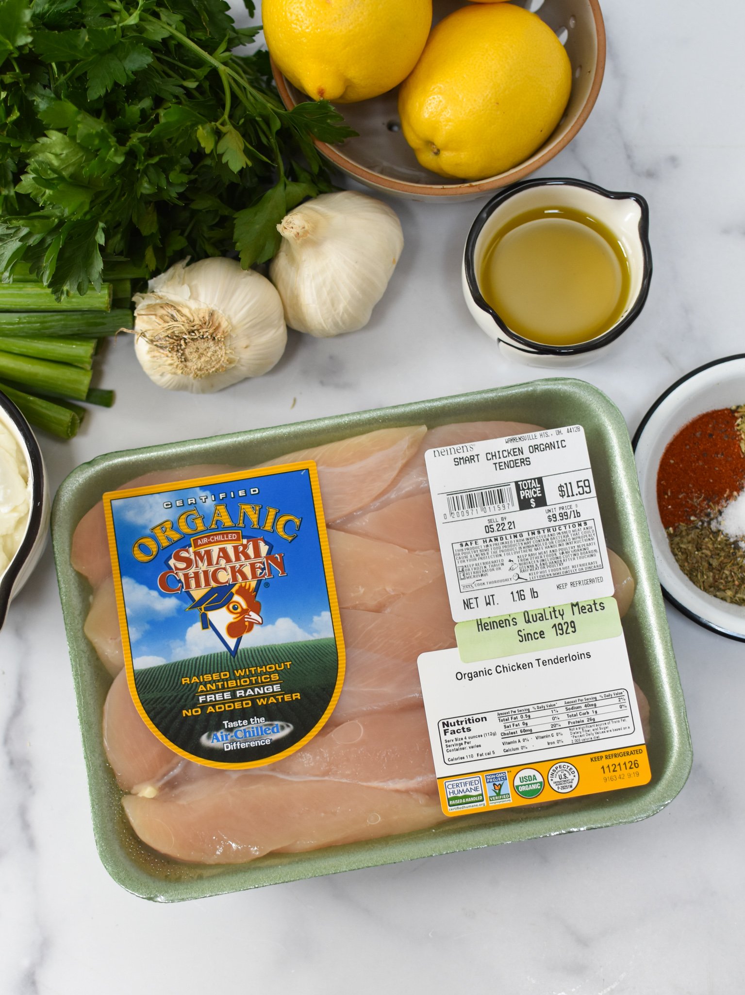Yogurt Marinated Chicken ingredients.