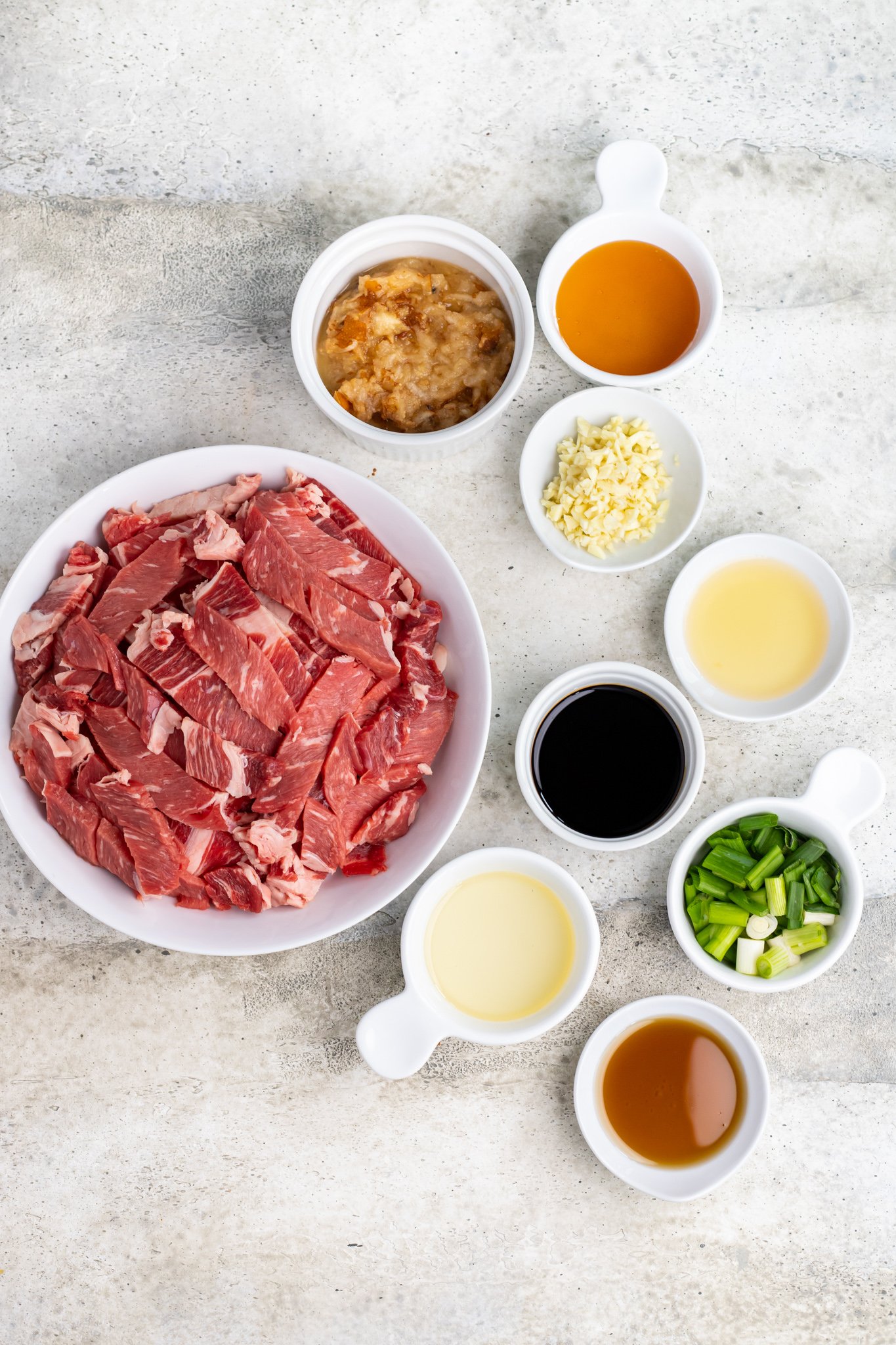 Beef Bulgogi with Zucchini Noodles ingredients. 