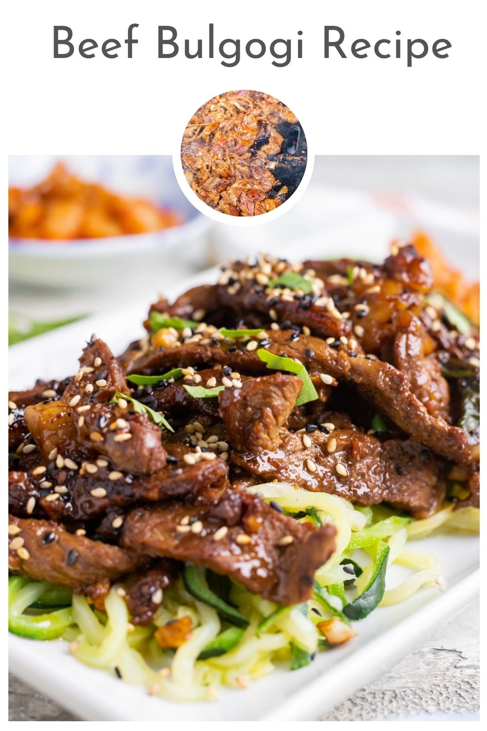 Beef Bulgogi with Zucchini Noodles with logo.