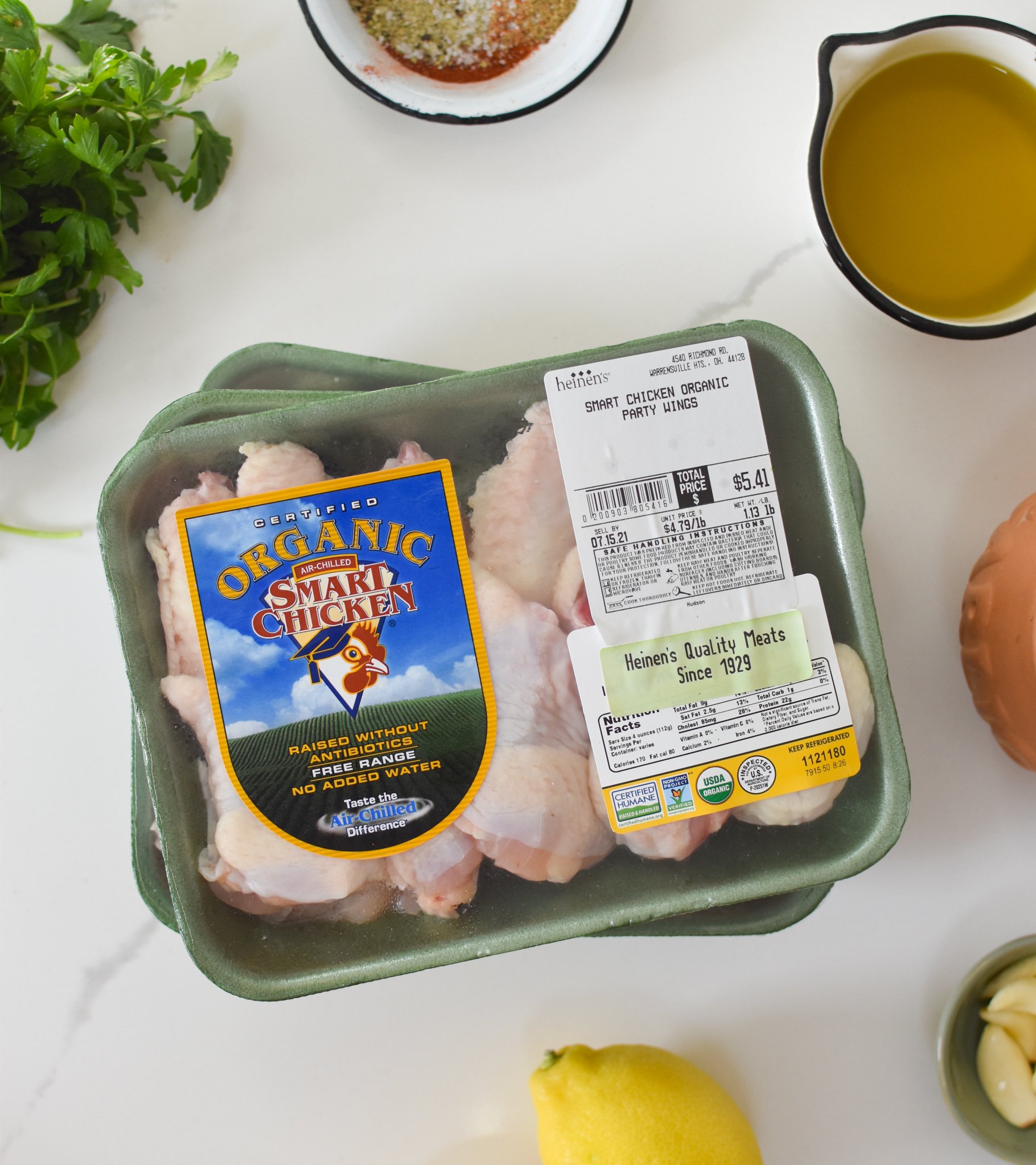 Grilled Mediterranean Chicken Wings ingredients. 