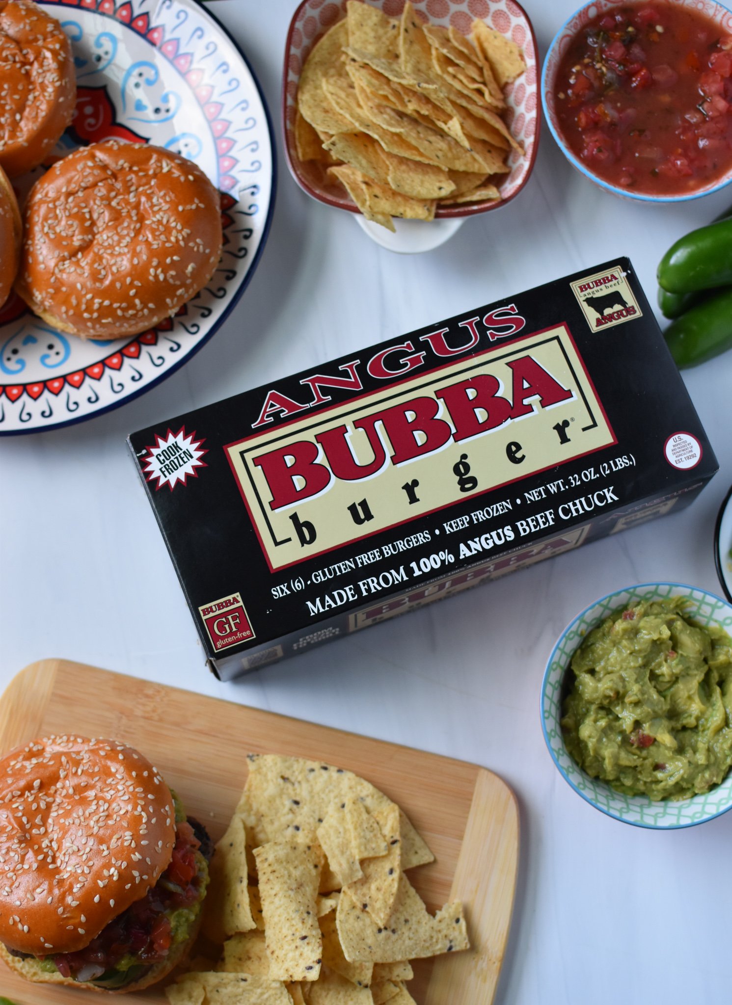 Tex Mex Burger ingredients. 
