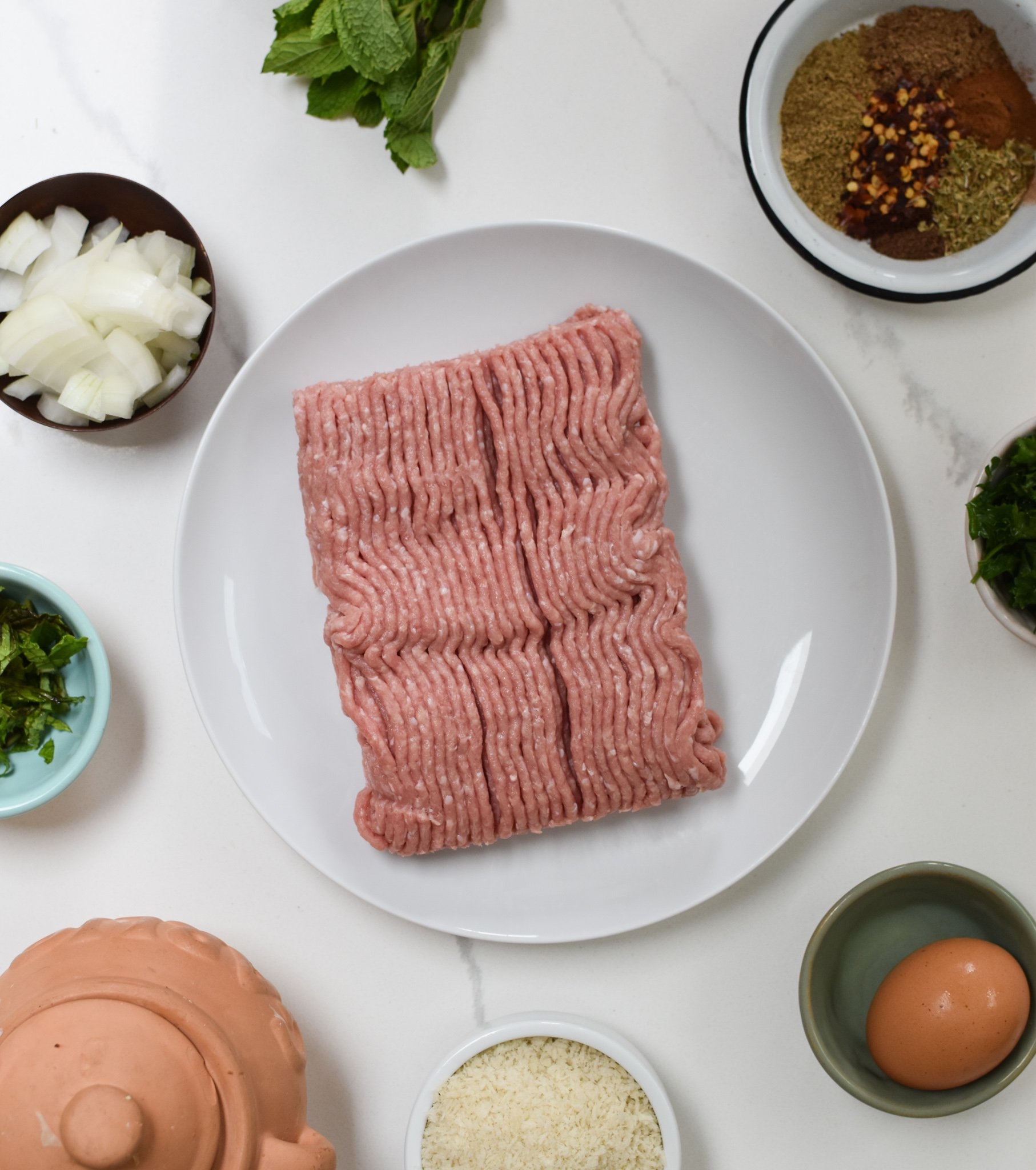 Turkey Kofta Kebab Recipe ingredients. 
