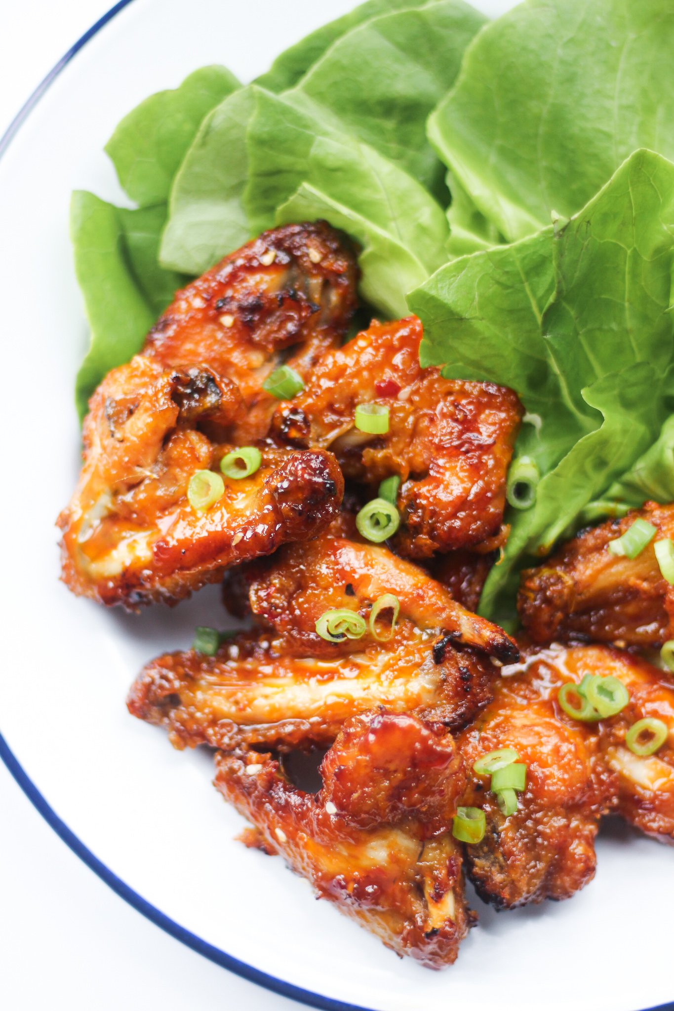 Air Fryer Chicken Wings Recipe with green onions. 