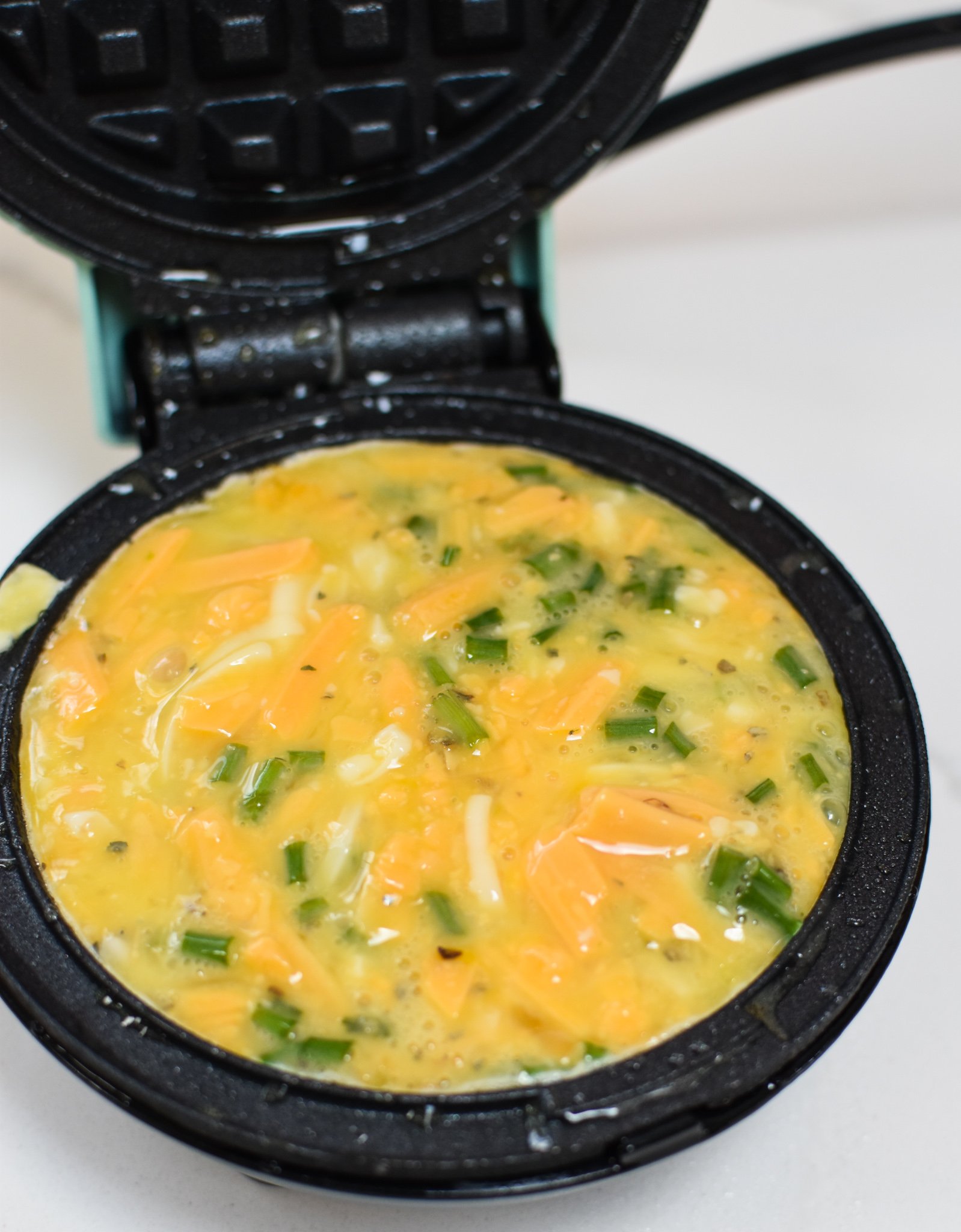 Chaffles Recipe in the waffle maker.