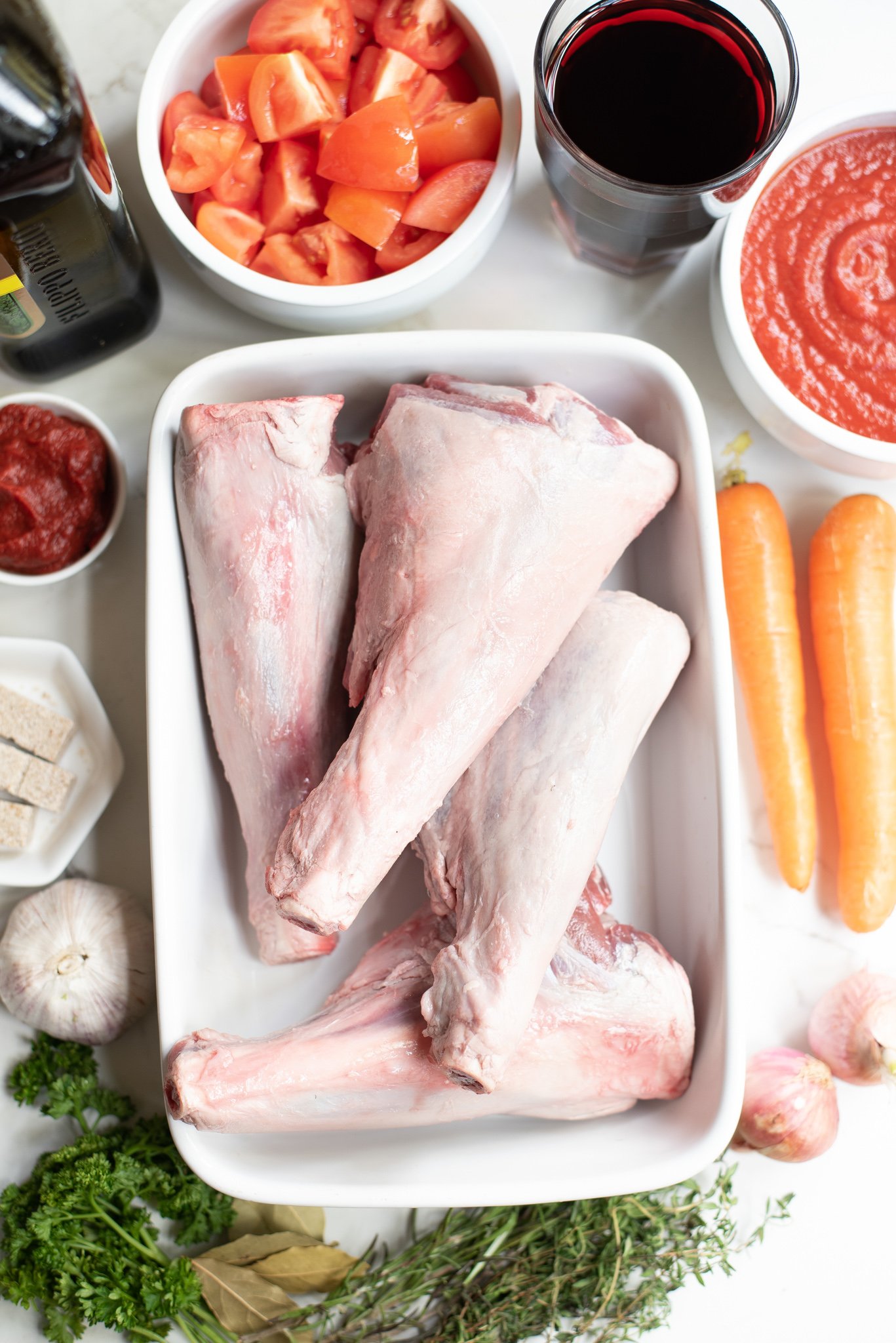 Braised Lamb Shanks Recipe ingredients. 